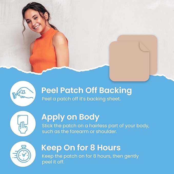 Collagen Patches (Pack of 60) - 100% Natural Patch for Women and Men - Body & Skin Support - with Glutathione - Firming, Focus, Energy - Enhanced Formula