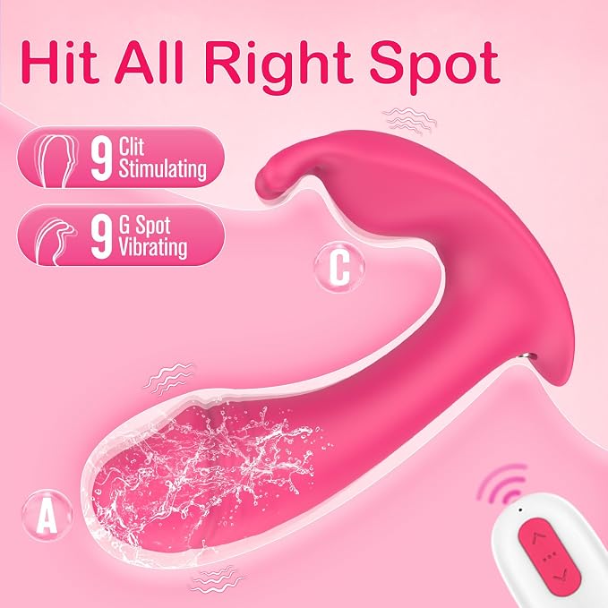 Wearable Panty Vibrator for Women, APP Control Stimulator G Spot and Clit, Female Vibrators 9 * 9 Vibration Modes Rechargeable Portable Sex Toy for Adult Pleasure (Rose)