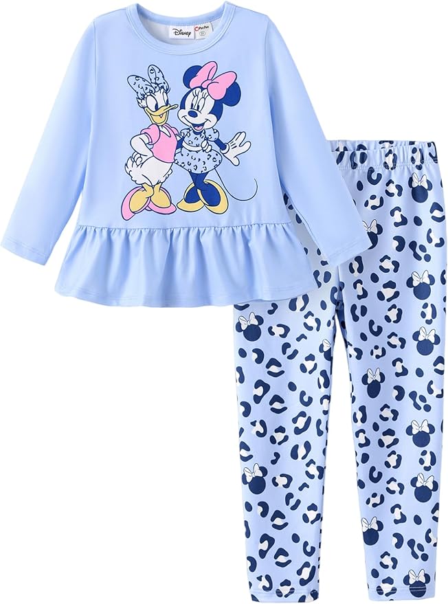 Disney Minnie Mouse Frozen Princess Marvel Toddler Girls Clothes Long Sleeve Sweatshirt + Leggings 2pcs Outfits Set 2-6Y