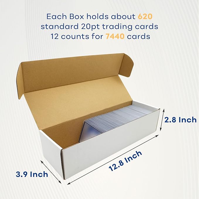 Fageverld Trading Card Storage Box with 40 Dividers, Mtg Card Storage, Cardboard Trading Card Box for Baseball Sports Cards, 12 Count