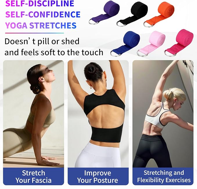 36 Pcs Yoga Blocks and Strap Set - 18 EVA Foam Yoga Blocks 9"x6"x3" with 18 Adjustable 6 ft Straps, Non Slip Props for Yoga Pilates Meditation Workout