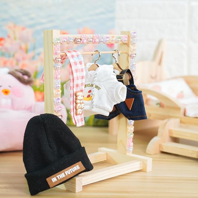4 Piece 17cm Cool Doll Clothes and Accessories Set Stylish Hat Top Pants Outfit Edgy Doll Fashion Sets