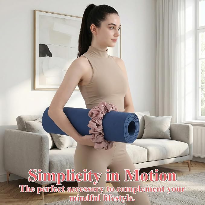 ElevateTech Yoga Mat Scrunchie Yoga Strap for Carrying Mat Durable & Elasticity Fabric MatHolder Fits All Standard YogaMats 2PCS (Mat Not Included)