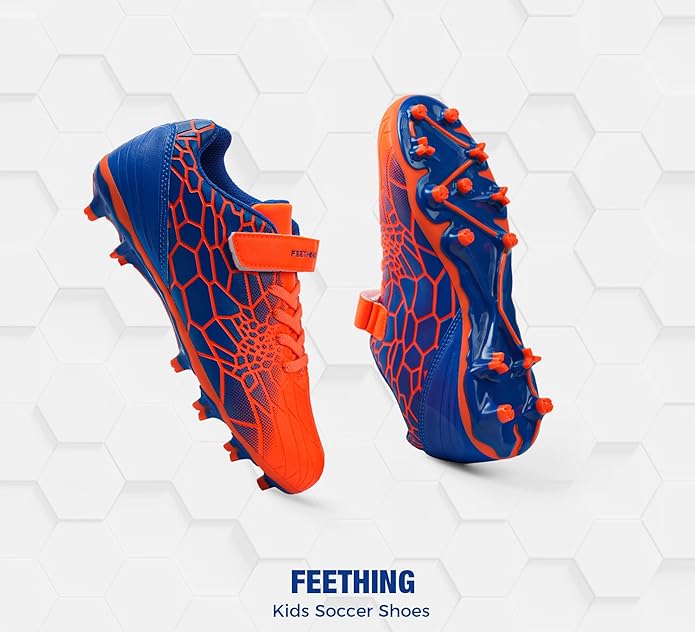 Kids Soccer Cleats for Boys Girls Soccer Shoes Firm Ground Youth Lightweight Athletic Training Football Cleats for Little/Big Kid