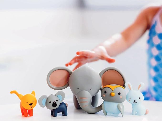 SplashEZ Bath Toys for Toddlers, Mold Free Bath Toys for Kids & Toddlers, No Hole for Bathtub, Pool, Shower Boys & Girls, 5 Animals