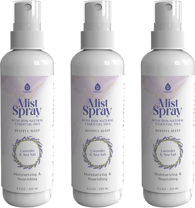 Lavender & Sea Salt Mist Body Spray – Multi-Use Aromatherapy with Essential Oils for Skin, Pillow Spray for Sleeping, Linen & Room Freshener, Hydrating Body Mist, 8.5 oz (Pack of 3)