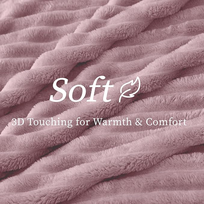 BEDELITE Ribbed Twin Blanket for Couch & Bed, Berry Purple, 60"x80" | Ultra-Soft Plush Fleece, Cozy, Warm Yet Lightweight, Ribbed Texture, Home Decor, Machine Washable, Giftable, All-Season Use