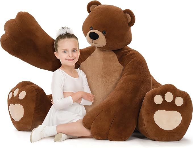 MaoGoLan Giant Teddy Bear Stuffed Animal,Unique Little Head and Big Muscle Body Teddy Bear Plush Toy, 43.3" Sitting Height Huggable Teddy Bear Gift for Muscle Bear Lover, Party Favor,Long Distance