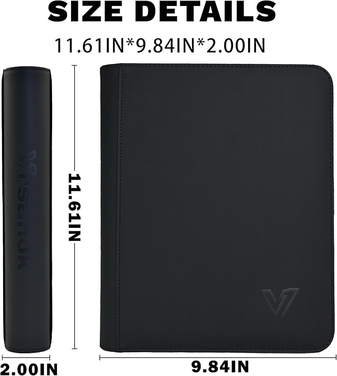 Toploader Binder 4 Pocket,Holds 128 Top Loaders,Top Loader Binder 4 Pocket for 3" x 4"Rigid Cards,Double Sided Card Binder Abulm in 3"x4"Toploaders for Trading Cards