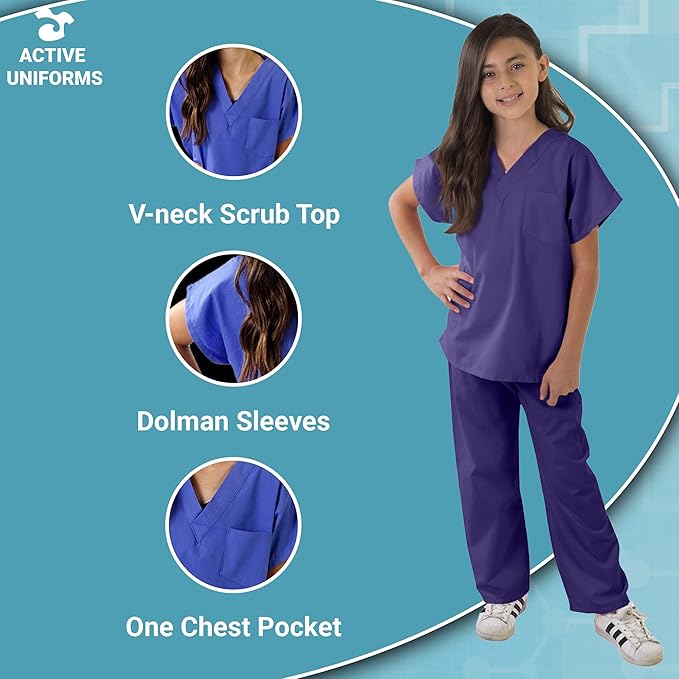 Kids Scrubs Set Super Soft Children Scrub Set Kids Doctor Dress up