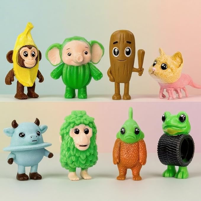 8Pcs Italian Brainrot Action Figures,Tralalero Travala Toy Set Tralalero Travala,Tung Tung Tung Sahur, Brr Brr Patapim - Brainrot fidget Toys,Decorations Gifts for Office Room Figurine Decor (8PCS-A)