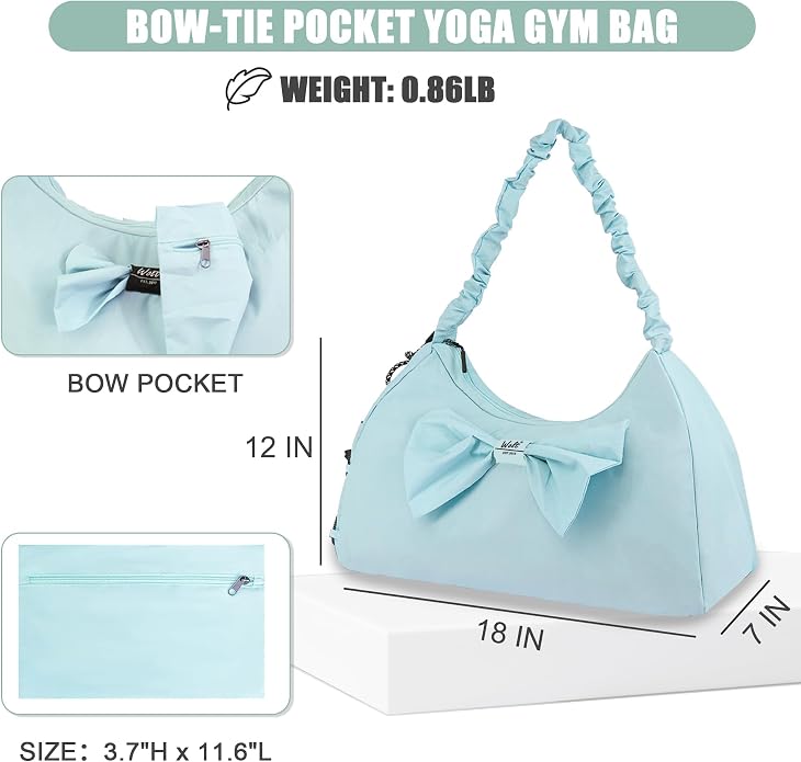 WOLT Gym Bag For Women, Yoga Mat Bag with Shoes Compartment, Wet Pocket and Water Bottle Pocket