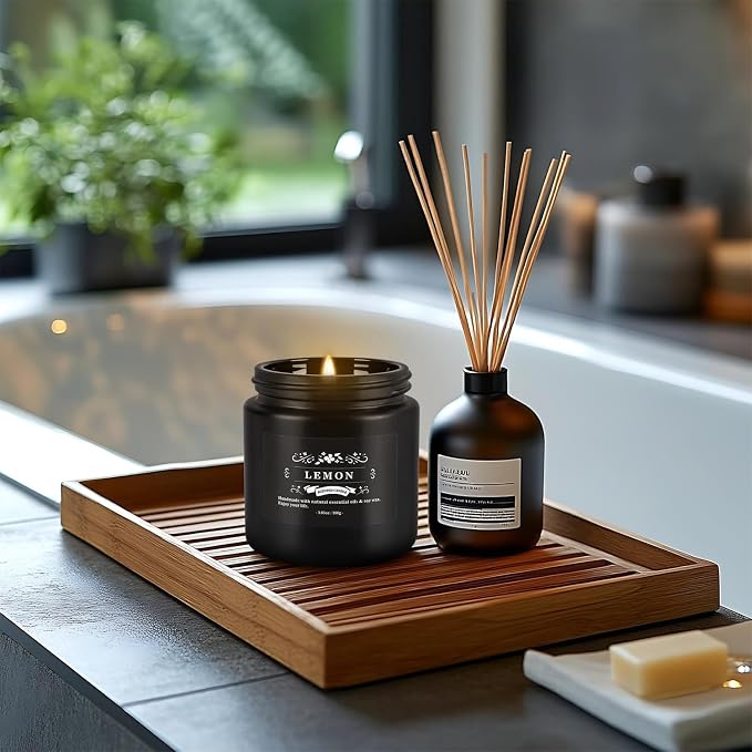 12PCs Black Scented Candles - Aromatherapy Candle Set, Soy Wax Candle for Home Camping & Garden, Christmas Gifts for Men or Women Indoor Outdoor, 3.05 Ounce Each