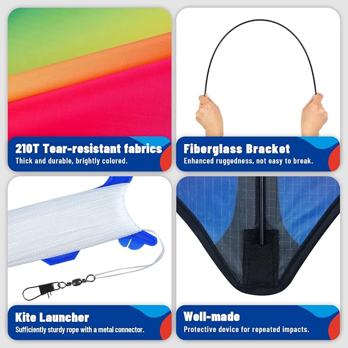 SGftre Delta Kite Two Set for Kids and Adults,Easy to Fly Outdoor Fun Kites, Perfect for Beaches and Parks,Ideal Kids Kite and Adult Kites for Family Fun