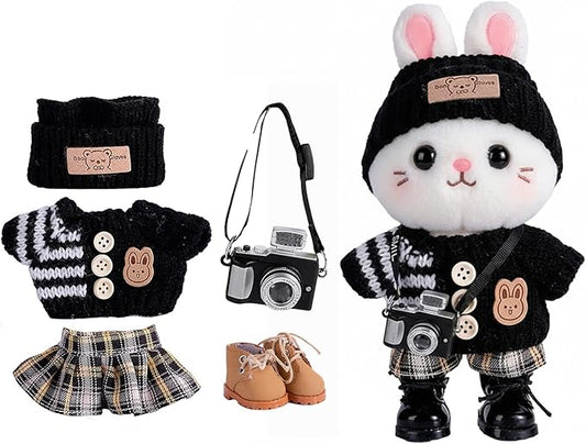 5set 17cm Dolls Clothes Outfit Set - Casual Style Costumes for Doll Figures, Camera Set,Have a seat Clothes - 6.7 Inches Cute Dolls Daily Refill,Gifts for 17cm Doll Lovers (Style-H)