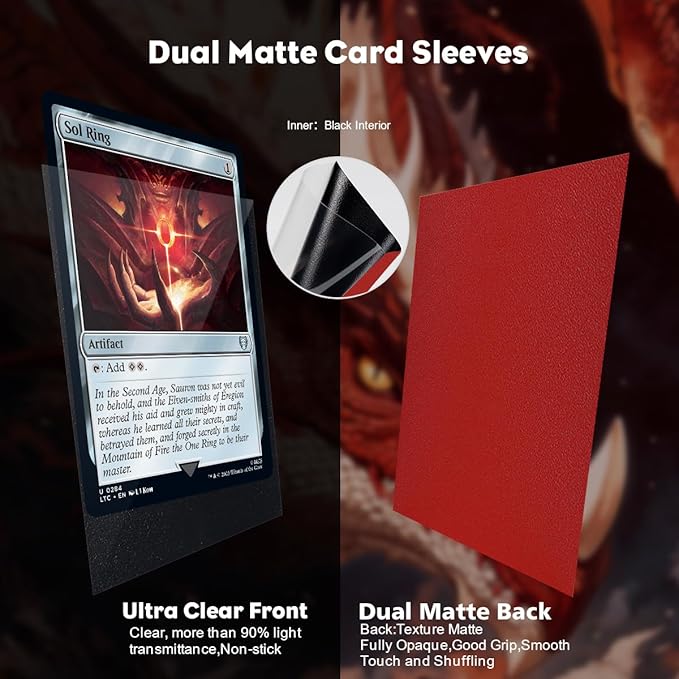 600PCS MTG Card Sleeves, Katomula 6 Colors Dual Matte Card Sleeve with Black Interior & Smooth Shuffle, Standard Size Deck Card Sleeves for MTG, PKM, TCG and Game Cards