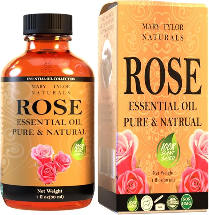 Rose Essential Oil 1 oz, Premium Therapeutic Grade, 100% Pure and Natural, Perfect for Aromatherapy, Diffuser, DIY by Mary Tylor Naturals