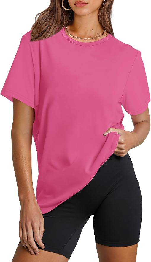 OFEEFAN Workout Tops for Women UPF 50+ Breathable Quick Dry Loose Fit T Shirt Outdoor Yoga Running Hiking Gym Tee Top