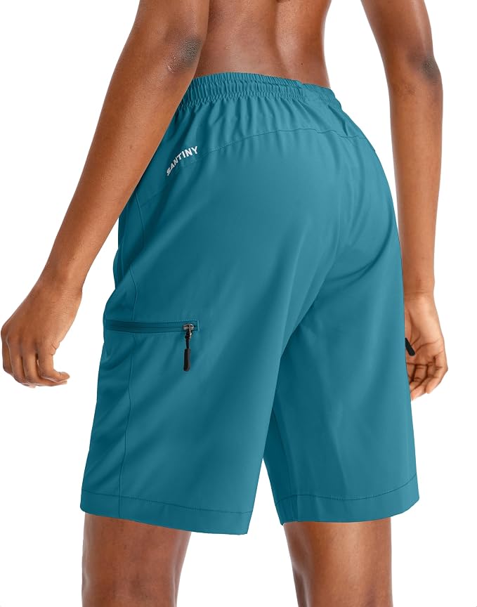SANTINY Women's 5''/ 7''/9'' Hiking Cargo Shorts Quick Dry Lightweight Summer Shorts for Women Athletic Golf Zipper Pockets