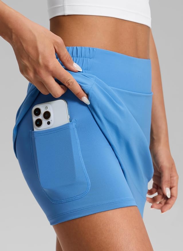 CRZ YOGA High Waisted Dolphin Golf Skirt | Built-in Shorts with Pockets, Quick-dry, Tennis, A Line, Mini, Skort for Women