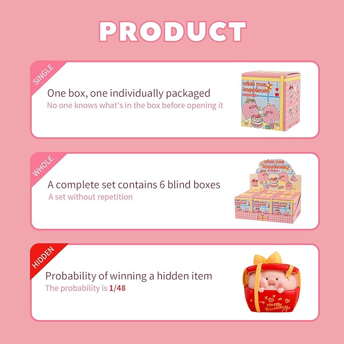 Wish You Joy Series Blind Box Figures, Random Design Action Figures Collectible Toys Home Decorations, Single Box