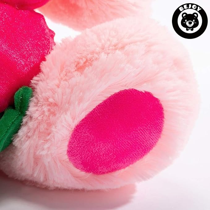 BEJOY Teddy Bear Stuffed Animals Plush Bear Holding Rose Soft Plush Toy Gifts 16 inches Pink