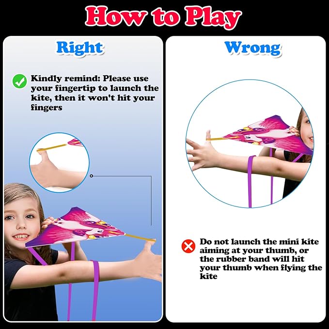 YongnKids 6 Pack/ 20 Pack Mini Kite for Boys Girls Age 3-5 4-8, Finger Launcher Kites Easy to Fly Ejection Flying Toys Kite for Kids Teens Ages Beach Park Backyard Outdoor Sports