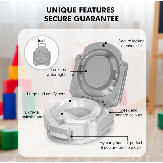 Baby Carry Potty,Portable Potty for Toddler Kids Travel,Toddler Potty Toilet, Carry Baby Potty Toddler Toilet Seat for Camping Park Outdoor,Children Car Potty (Gray)