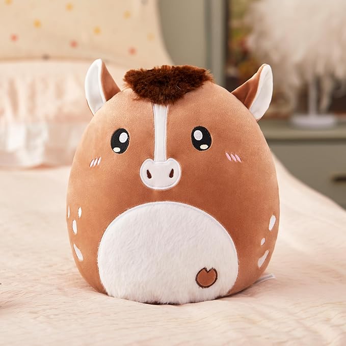 Glow Guards 12-Inch Quarter Horse Plush Pillow Cute Horse Stuffed Animal Soft Plush Toy Stuffed Animals Birthday Gift for Boys Girls Kids
