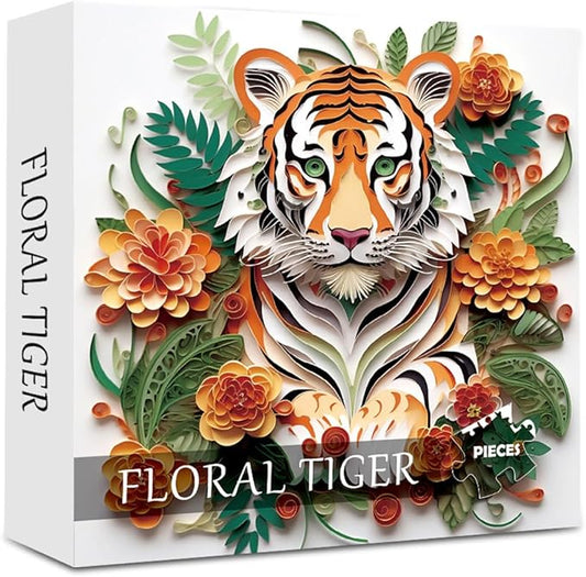 Puzzle 1000 Piece for Adults Jigsaw Featuring Aesthetic Home Decoration Unique Gift for Cat Lovers Premium Large Puzzle for Family Fun (Tiger Puzzles-1000pcs)