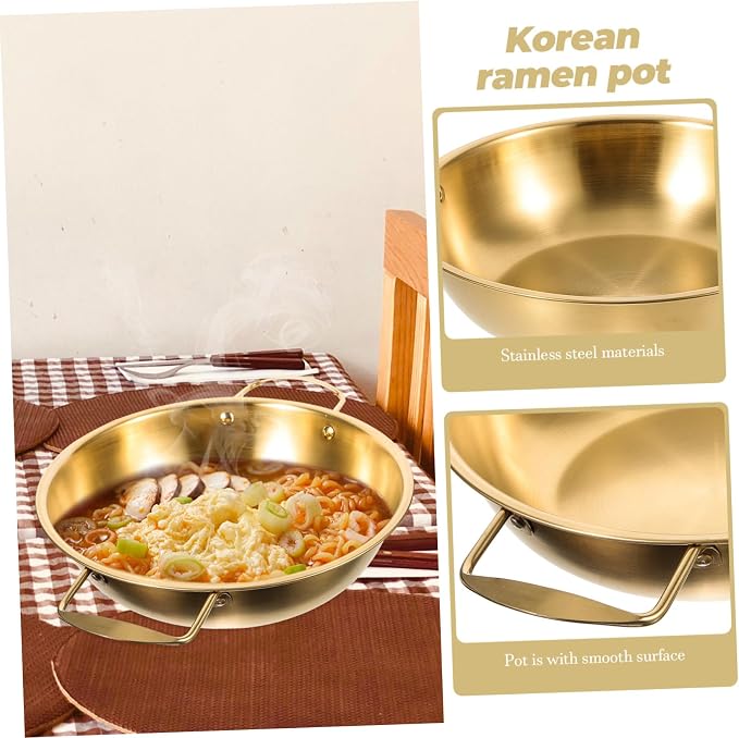 Stainless Steel Cooking Pot Korean Kitchenware Ramen Noodle Cooker Hot Pot