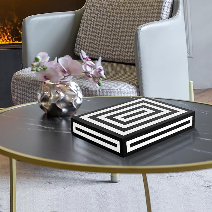Handicrafts Home Decorative Storage Box 10x6 – Remote Organizer Box with Lid, Modern Decorative Keepsake Box, Boho Shelf Décor, Memory Box for Photos or Letters, Decorative Box for Table Décor