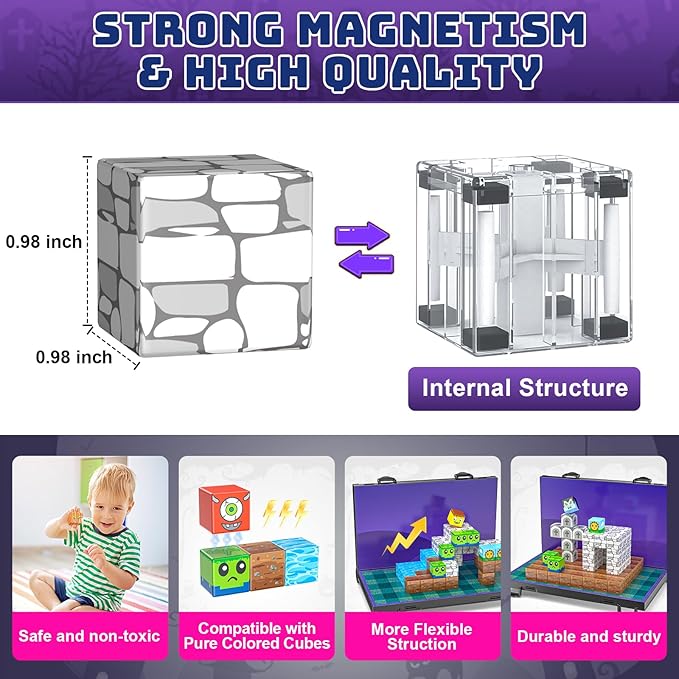 Magnetic Blocks, Magnetic Building Blocks for Kids, Montessori Sensory Magnets Constructions Toys for Boys Girls Age 3 4 5 6 7 8 9 10 Year Christmas Birthday Easter Gifts 84pcs