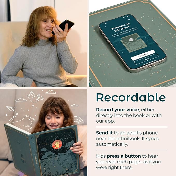 Cali’s Books Winnie-The-Pooh infinibook Reader + Booklet | Storytelling Toy & Audio Book for Kids | Recordable Read-Aloud & Games | Screen-Free Educational Gift for Ages 3-7