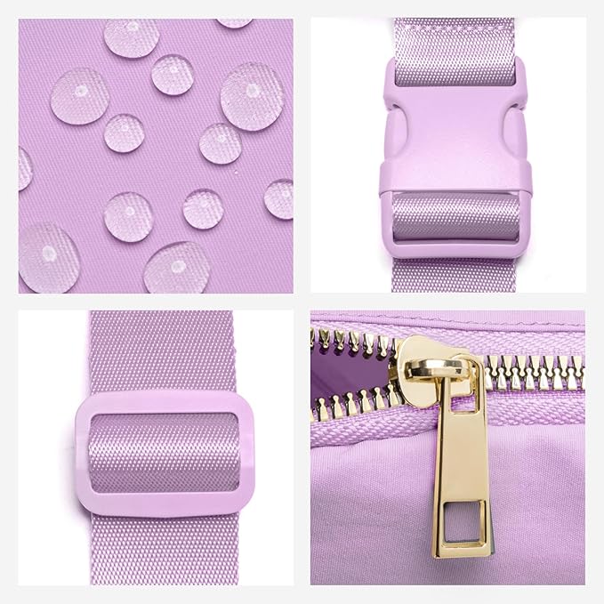 Gitus Initial Belt Bag Fanny Pack Crossbody Bag for Girls Birthday Gifts Age 8-10 Teen Girl Gifts Trend Stuff Personalized Letter Gifts for Daughter Sister (Lavender-W)
