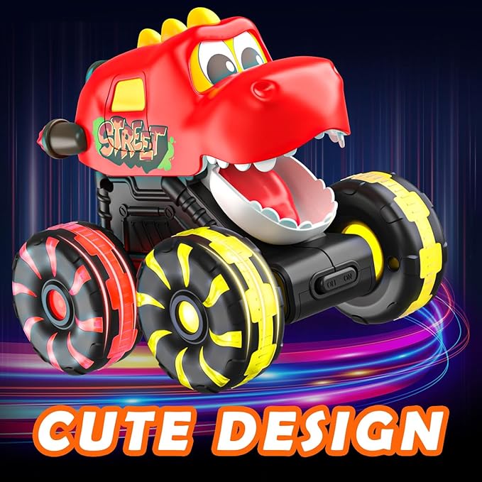 Dinosaur Monster Trucks for Toddlers 2-4:Toy Cars 3 Pack for Toddler Age 1-3,Light-Up Truck with Moving Mouth, Fun Car Toys for 1 Year Old Boy, Dinosaurs Toy for Kids 3-5,5-7, Perfect Boys Girls Gifts