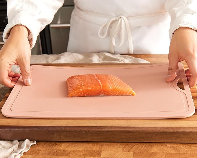 TPU Cutting Board Flexible Mat, 17.3" x 10.6" Nonslip Korean cutting board for kitchen, BPA Free Flexible Chopping Board, TPU Material Double-sided Dishwasher Safe