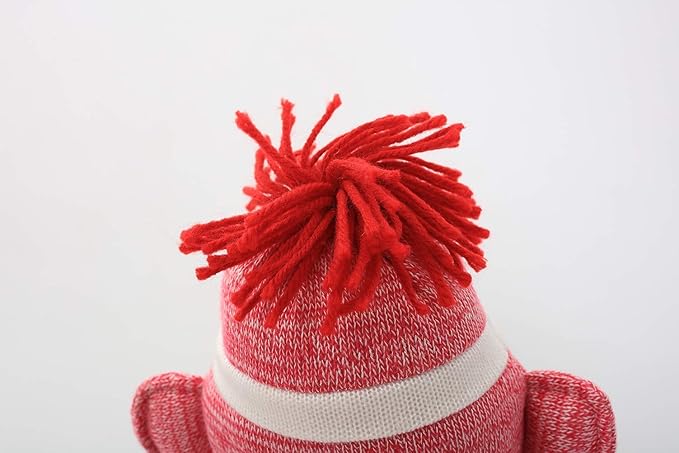 Plushland Adorable Sock Monkey, The Original Traditional Hand Knitted Stuffed Animal Toy Gift-for Kids, Babies, Teens, Girls and Boys Baby Doll Present Puppet 20 Inches (New Pink)