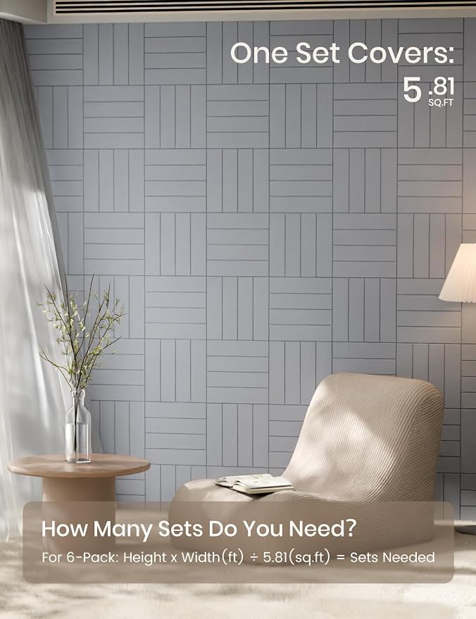 Fluxynara 36" x 24" Large Felt Bulletin Board, Soft Gray | 6 Pack Cork Board Alternative with 30 Safe Adhesive Tabs, Felt Pin Boards for Wall Decor, Home, Office, Classroom, Dorm