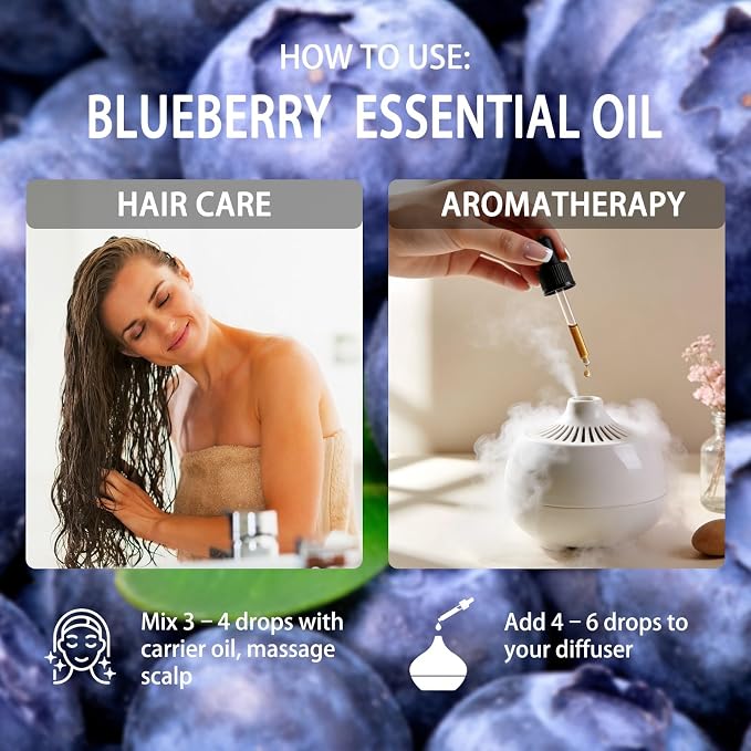 Blueberry Essential Oil - Blueberry Oil for Diffuser, 4 Fl Oz(120ml) | Candle Making, Soap Making, aroma, Strong Scent, Pure, Natural, Home Fragrance, Massage