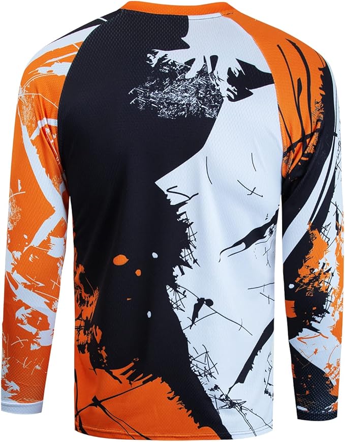 Boy Girl Cycling Jersey Kids Mountain Bike Motocross Long Sleeve Shirt Biking Tops 4-14 Years