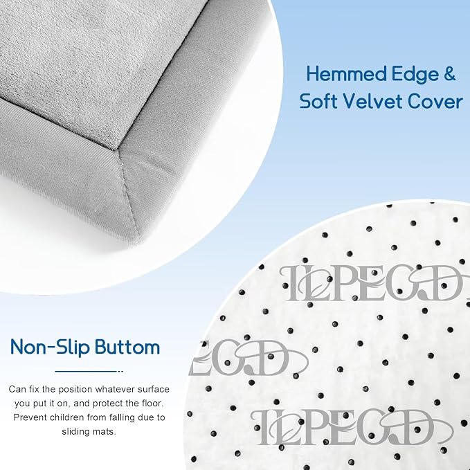 Baby Play Mat for Floor Nursery Rug Muscle Mat Area Rug Playroom Rug 79"x118" Playpen Mat Elastic Foam 1.3" Thick Crawling Mat for Babies,Toddlers, Infants, Kids,A Light Gray