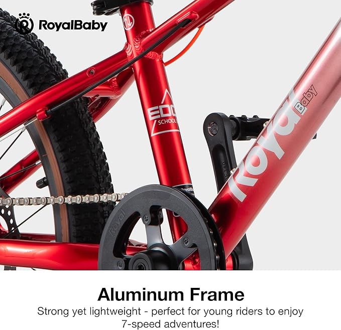 RoyalBaby Kids Mountain Bike for Boys and Girls, Ultra-Light Aluminum 20-26 Inch Wheel Bicycle for 6-14 Years Old Children, 7/21-Speeds Drivetrain