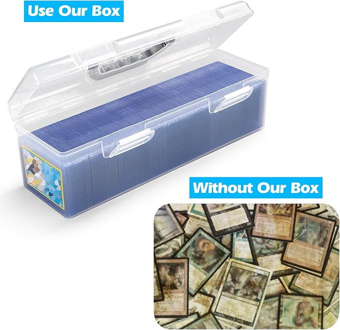 SUNEZLGO Storage Box For Toploader, Trading Card Storage Box, Card Storage Box Plastic, Playing Card Case, Large For Toploaders 200 Cards 750, Fit For Toploader and Standard Card