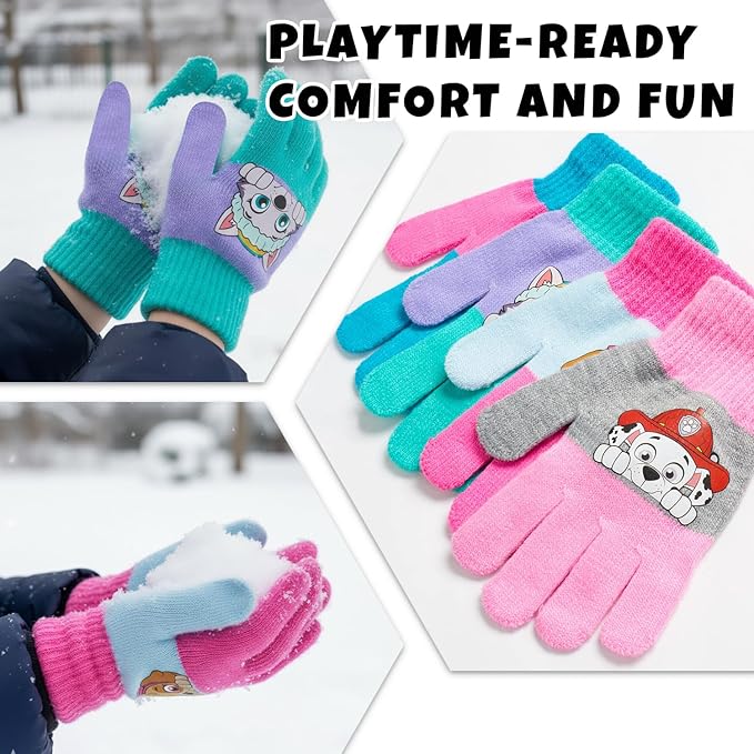 Nickelodeon Girls' Paw Patrol Ski Gloves - Marshall, Chase, Rubble Ski Gloves or Mittens (2-7)