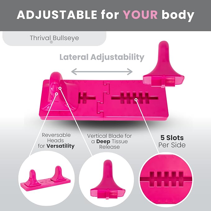 Thrival Bullseye - Psoas Muscle Release Tool with Thrival App for Hip Flexor, Back, Hamstring, Glute, Iliacus, and Neck Pain - Deep Tissue, Trigger Point, and Myofascial Release - Pink