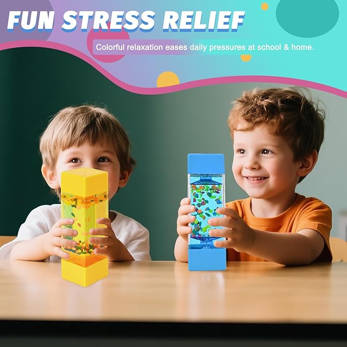 FKYTION Liquid Motion Bubbler 2-Pack, Colorful Sensory Toys, Classroom Learning & Time Management Supplies Home or School Desktop Toys (Style 5-2 Pieces)