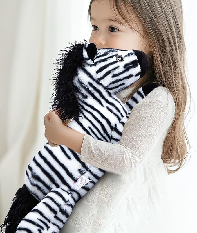 Niuniu Daddy 20" | 3.3 Pound Zebra Weighted Stuffed Animals for Kids Adults, Soft Zebra Weighted Beads for Stuffed Animals for Hugging, Cute Plush Toy for Gift Birthday Christmas Holiday Easter