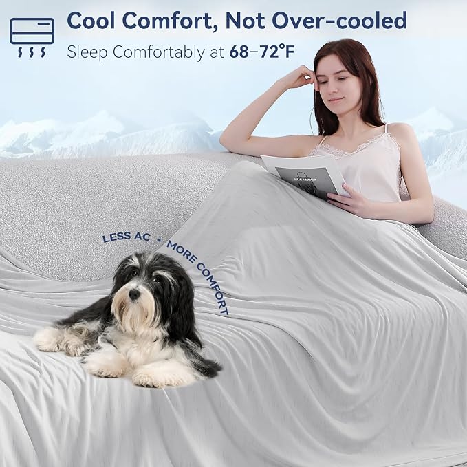 Elegear Double-Sided Arc-Chill® 3.0 Cooling Blanket for Hot Sleepers, Twin | Q-Max>0.5 Cooling Fabric, Absorbs Heat to Keep Body Cool, Lightweight Summer Blankets for Night Sweats & Menopause, 59"x79"