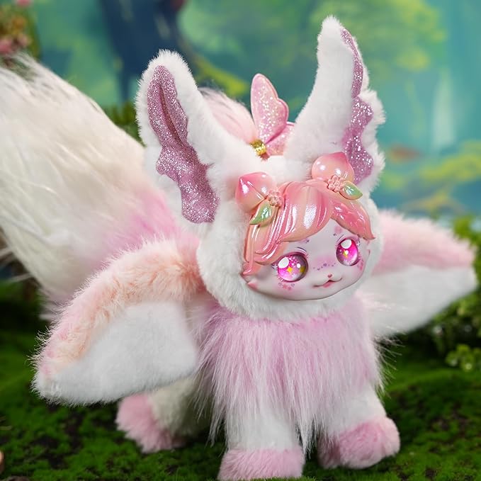 Wizarding Forest Fairy Plush Doll Series, 9 inch Fantasy Collectible Plush Toy with Wings and Tail, Soft Stuffed Animal for Kids, Girls, and Collectors - Peachy Glow